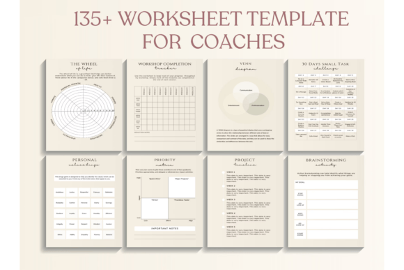 Download Coaching Worksheet Canva Templates - Premium Bundle